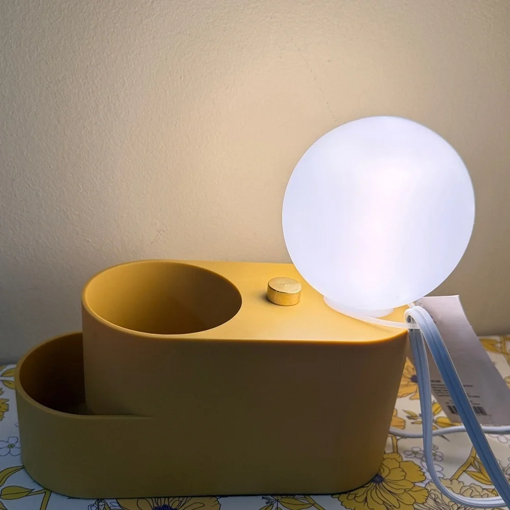 Modern Touch Mustard Yellow Organizer Lamp with Two Storage